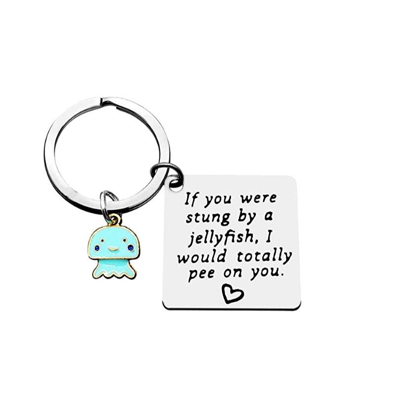 1 Piece Quantity Daily Occasion Simple Style Letter Stainless Steel Plating Memorial Keychains