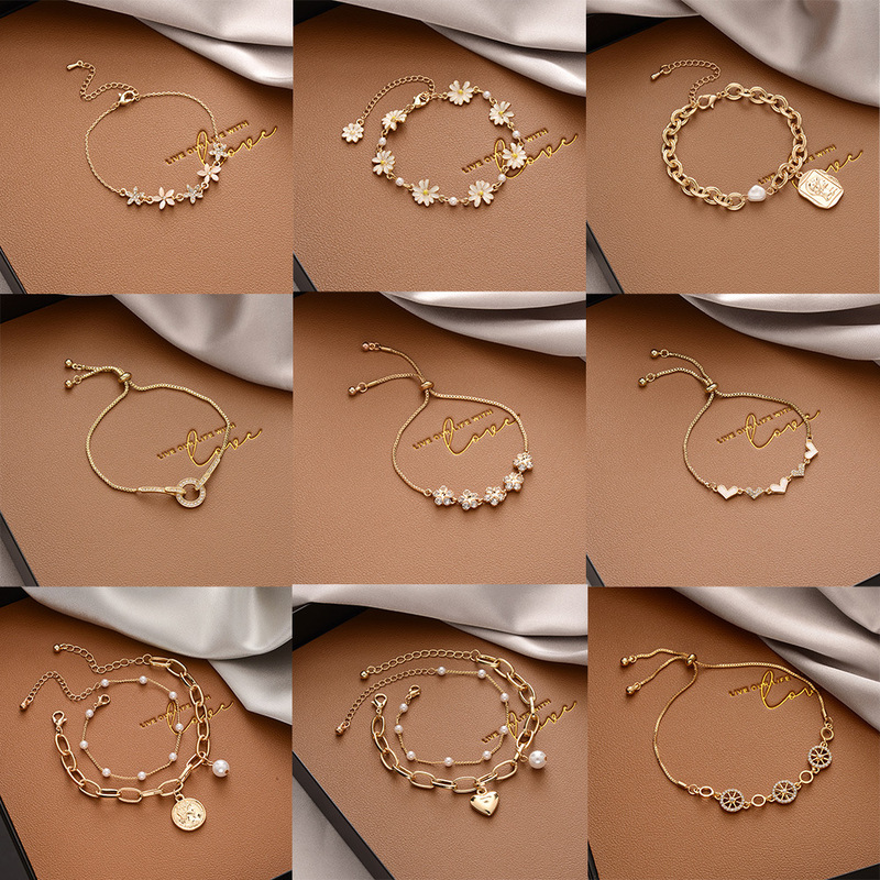 Japanese and Korean Trendy Bracelets for Men, Light Luxury, High-End Feel, Versatile, Elegant Jewelry for Women, High-End Pearl Bracelet Accessories Wholesale