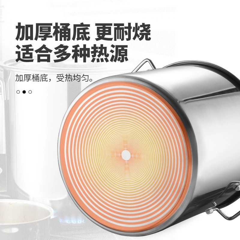 Capacious bucket stainless steel for commercial use, increased thickness