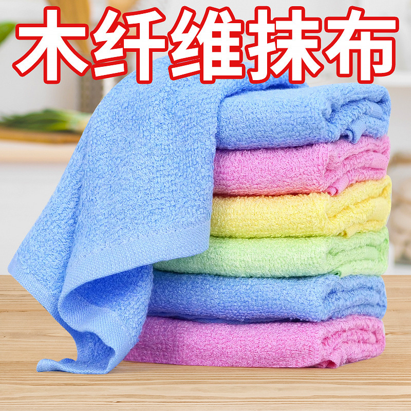 Wood Fiber Dishwashing Towel, Cleaning Cloth for Household Use, Dual-Purpose for Dry and Wet Cleaning, Thickened, Can Wipe Away Grease, Suitable for Home Use