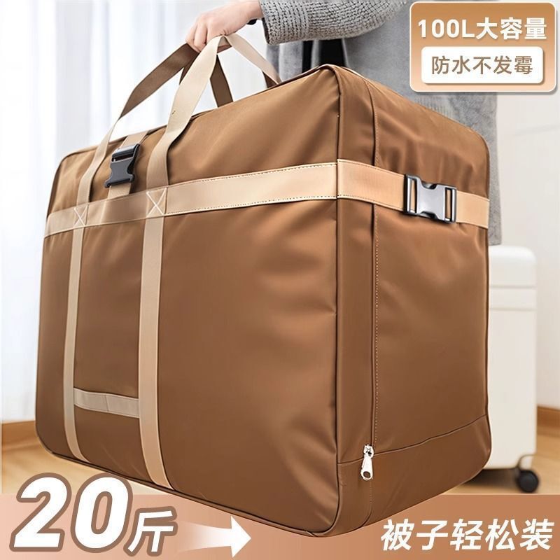 Travel Bag Large Capacity Oxford Cloth Luggage Moving Bag Aviation Checked Travel Bag Household Clothes Quilt Storage Bag