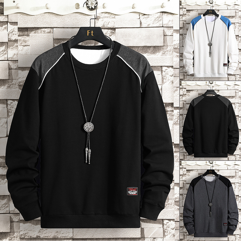 Otoño y invierno de 2020 nueva chaqueta de color sólido suelta camiseta de manga larga camiseta de hombre chaqueta de gran tamaño tendencia de hombre t