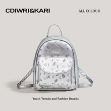 CDIWRI&KARI正品洋气mini小众韩系包包银色双肩包时尚外出单肩背