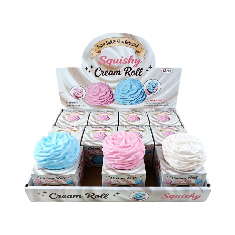 Creme Roll Squishy Toy transfronterizo Simulación de silicona suave Creme Roll Pickle Pickle Desprimir juguetes en stock