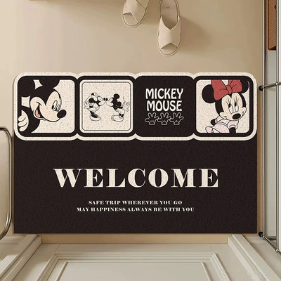 Avtomobil döşəmə paspasları | Can Be Cut - mickey-train-black-4060cm-silk-circle-wear-resistant-and-dirt-resistant