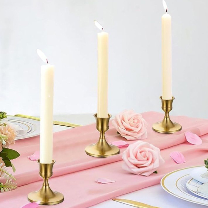 Adornos de candelabros pequeños simples de estilo europeo Navidad San Valentín luz de velas Cena Sentido de ambiente Candelabros Decoración de bodas