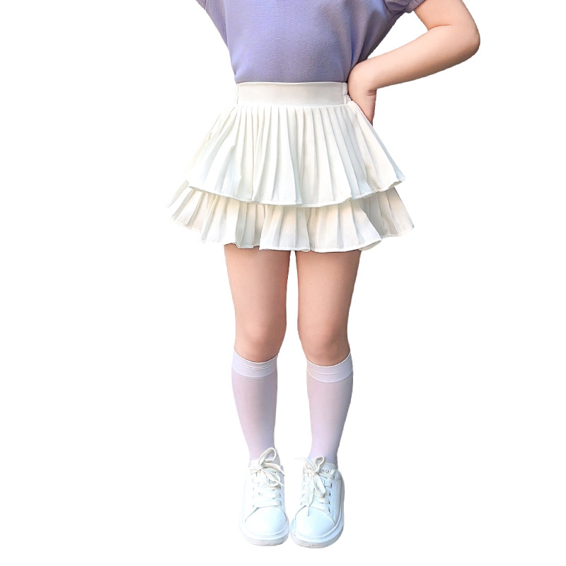 Falda de pastel para niñas falda blanca de verano estilo princesa falda mullida para niños estilo occidental frito calle bebé 2023 delgada