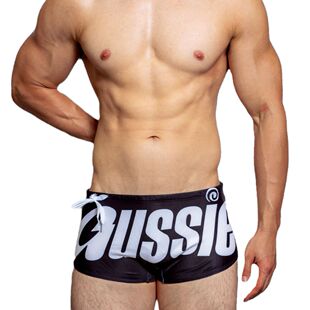 Men's Swimming Trunks Low Waist Sexy Fashion Boxer Swimming Trunks Triangle Hot Spring Beach Alphabet Australian Fashion Shorts Internet Celebrity