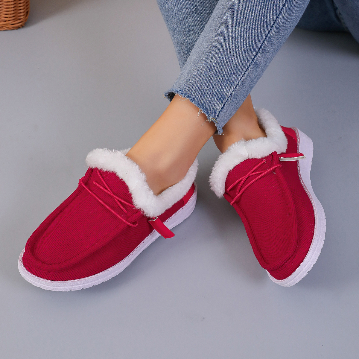 New thick sole wool mouth snow boots women plus cashmere warm large size cotton shoes_voghion.com