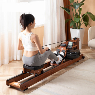 Rowing Machine Household Water Resistance Intelligent Wooden Rowing Device Indoor Sports Fitness Equipment Solid Wood Paddle Machine