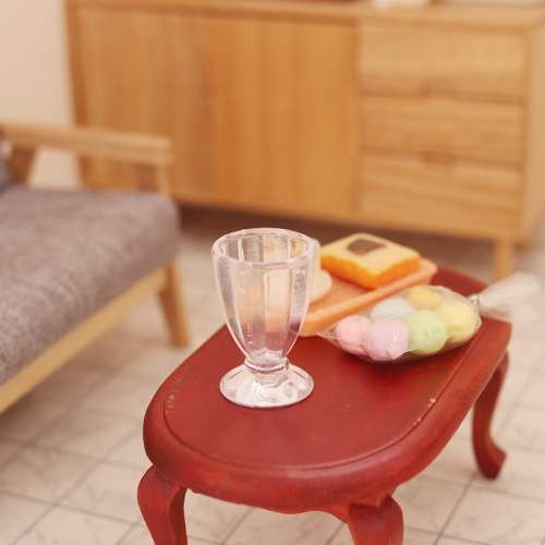 Miniature model red wine glass, milk tea cup, high-stemmed glass, plastic cup 1:6 scale ob11 dollhouse dollhouse