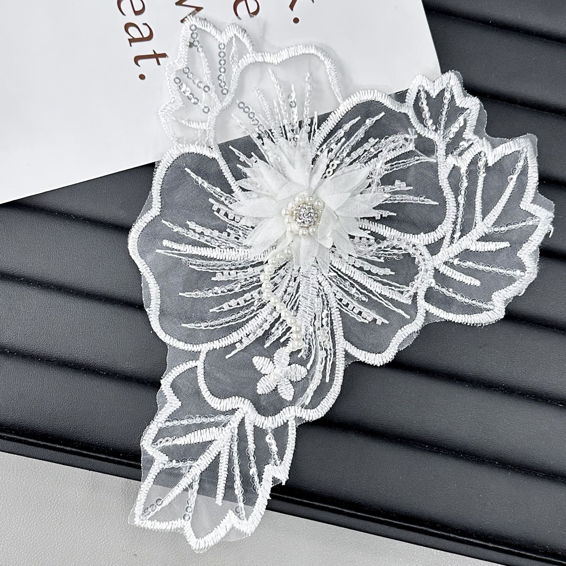 Mesh bordado sequela flor decal diy parche cosido a mano vestido de boda vestido zapatos sombreros decoración