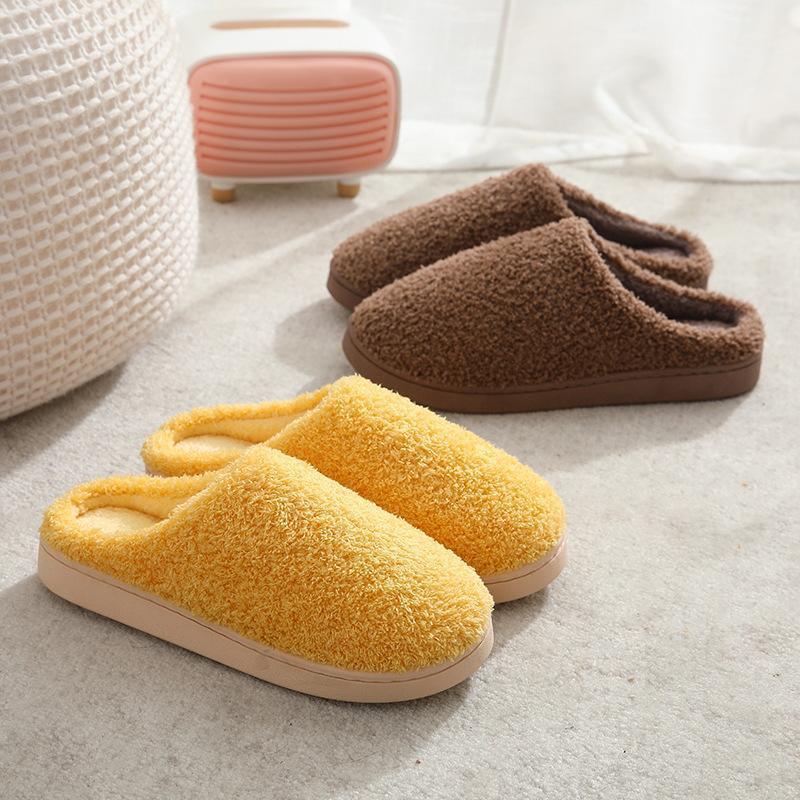 plush winter women men slippers warm sli...