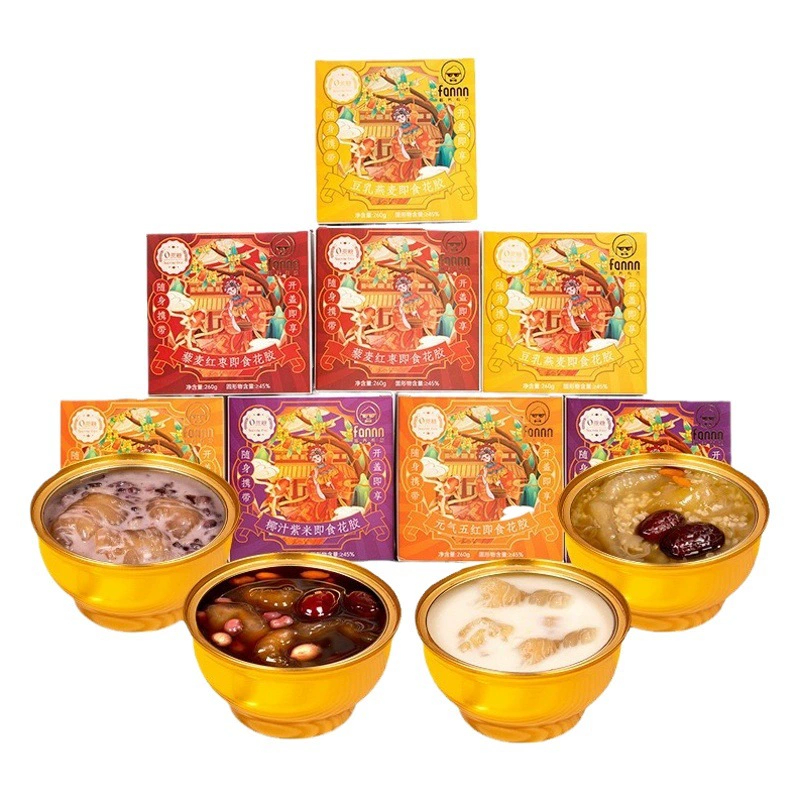 Питательный и стильный продукт: 260 г быстрорастворимого рыбьего пузыря (белого) с киноа и красными финиками, послеродовая пищевая добавка, замена еды, товары от производителя, подарочная коробка с рыбьим пузырем.