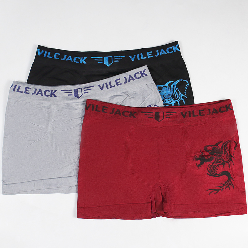 Bóxer para hombre Calzoncillos deportivos elásticos y transpirables sin costuras Calzoncillos cortos para hombre con estampado de dragón personalizado