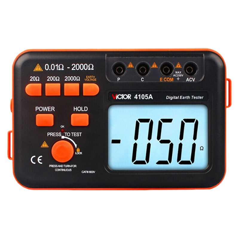 R胜利接地电阻测试仪VC4105A/B防雷检测仪数字电阻表