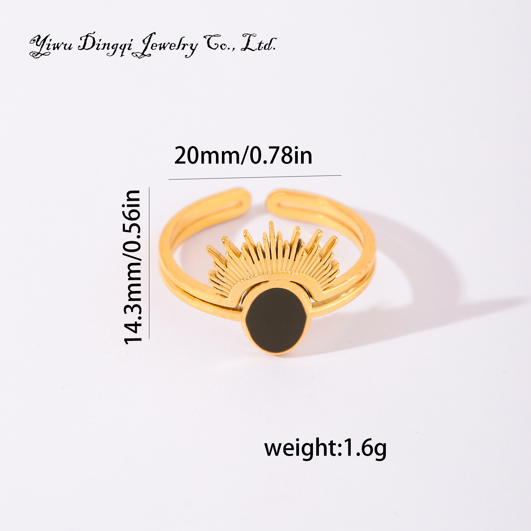 Stainless Steel Turquoise Open Ring Geometric Designer Style_voghion.com