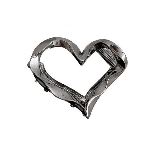 Golden en forma de corazón alta Cola de Caballo clip fijo horquilla trasera de las mujeres exquisita horquilla clip de gama alta tocado de gama alta