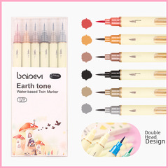 Set of 30-color dual-tipped colored pens, water-based drawing and sketching markers for students, suitable for outlining, drawing, and marking, watercolor painting pens