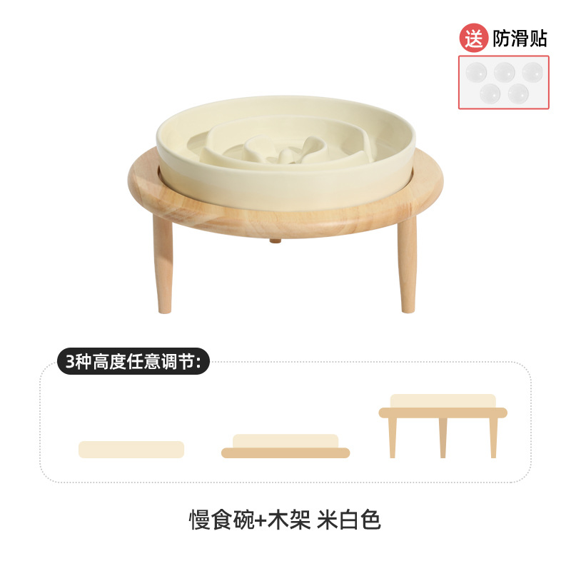 Pet Bowl Slow Food Bowl tazón para perros tazón de agua de cerámica protección del cuello de cerámica comer comida para perros tazón de comida para perros suministros para mascotas