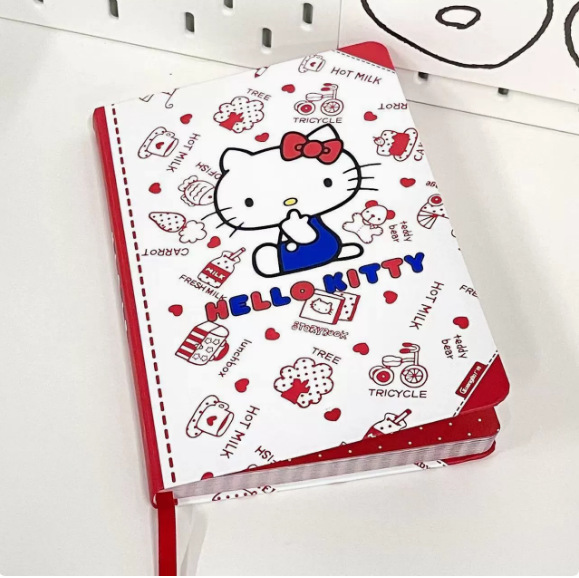 Hellokitty notebook student cute hard shell notebook ins style high-looking color page KT cat notepad