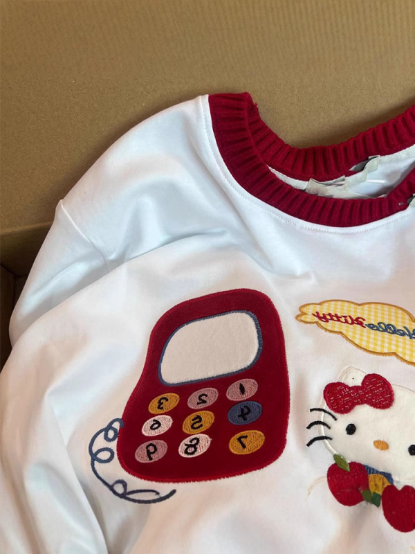 ヘビー刺繍ピュアコットンコントラストホワイト半袖Tシャツレディースゆったり万能夏香港風シックな半袖トップス|undefined