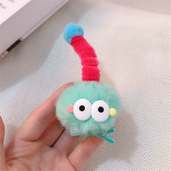 5044 green plush hair clip