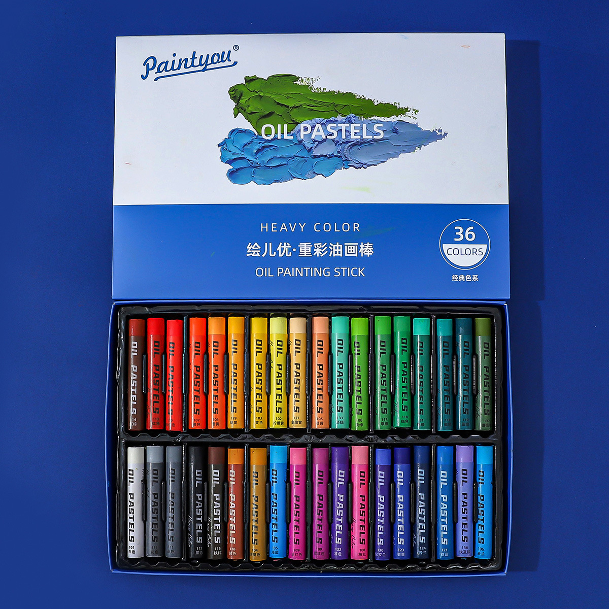 XiaoHongshu mismo estilo de color pesado de pintura al óleo suave palo super suave palo de color pesado pintura de niños palo colorido palo de pintura de jardín de infantes