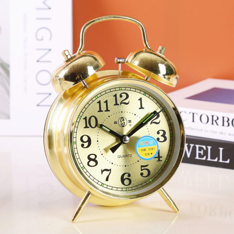 Mecánicos mecánicos de pollo para comer arroz reloj despertador retro nostálgico antiguo metal creativo dormitorio de estudiantes