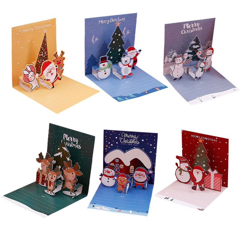 Amazon 立体クリスマス グリーティング カード クリエイティブ クリスマス イブ メッセージ ホリデー カード ギフト フォールド カード セット|undefined