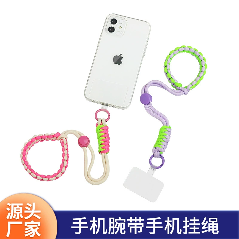 Ремешок для мобильного телефона на запястье ручной работы, выдвижной короткий зажим, универсальный ремешок через плечо, ремень с защитой от потери