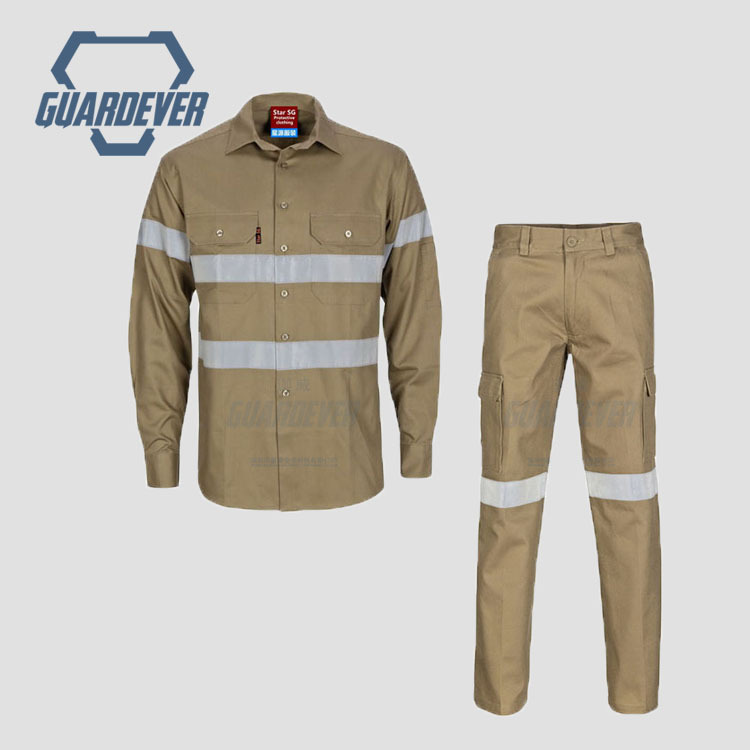 纯棉防火服耐磨加厚反光春秋工作服阻燃工作衬衣套装安全防护服