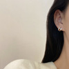 Silver needle, earrings from pearl, silver 925 sample, Korean style, light luxury style, internet celebrity