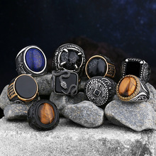 2025 New Fashion Stainless Steel With Black&Tiger Zircon Sto