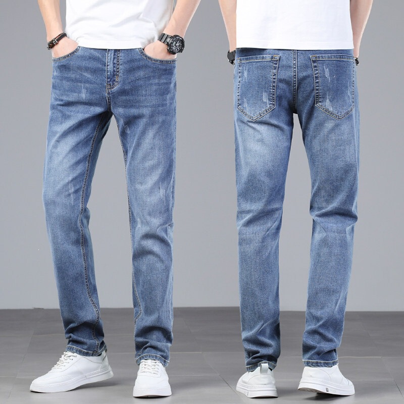High-End Straight-Leg Jeans for Men 2026 New Summer Thin Casual Men's Pants Spring and Summer Business Pants for Men
