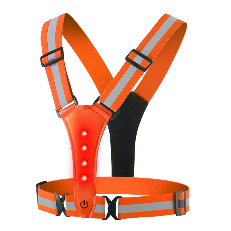 Directo de fábrica LED chaleco reflectante de alta elástica al aire libre chaleco reflectante de Seguridad de Tráfico ropa reflectante correa reflectante
