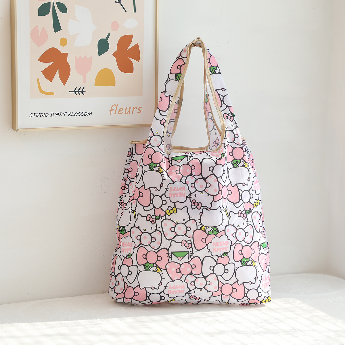 Dibujos animados lindo coolomi gran capacidad bolsa de protección del medio ambiente portátil plegable supermercado bolsa de compras bolsa de tela ligera bolsa de hombro