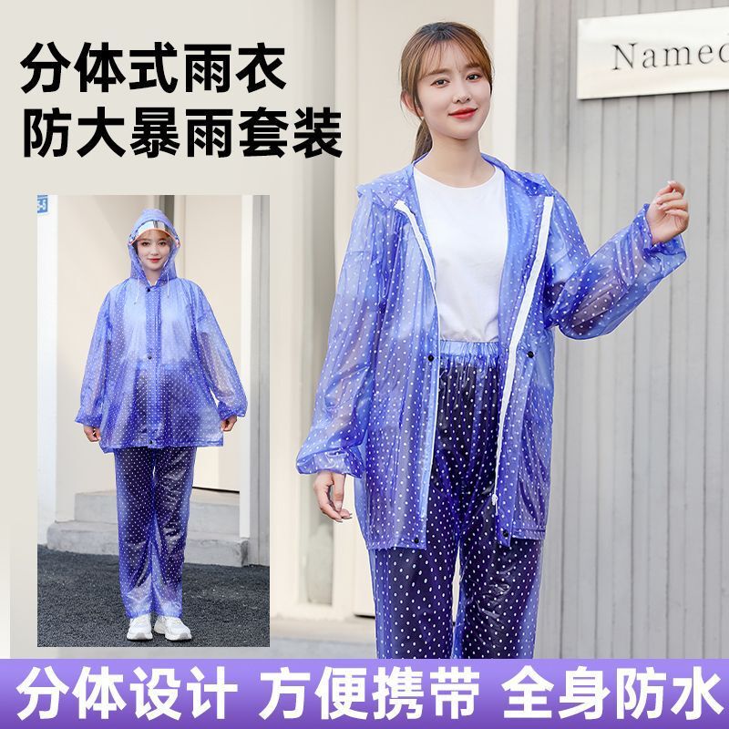 Raincoat and Rain Pants Set, Lightweight Rain Gear for Adults, Suitable for Tea Picking, Rafting, Delivery, and Electric Vehicle Use, Storm-Proof Rainwear