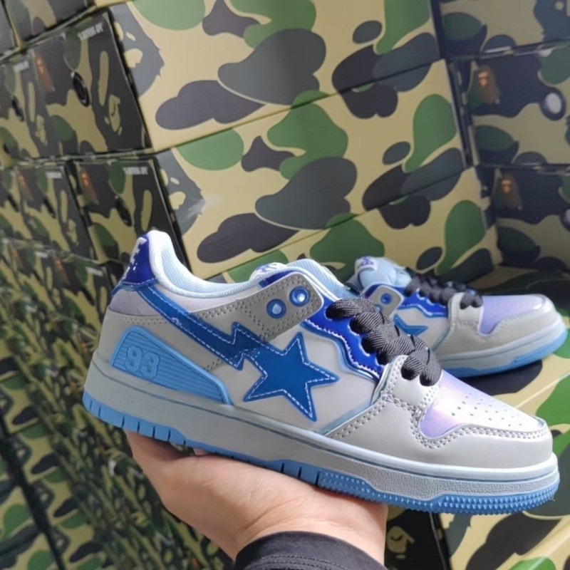 BAPESTA SK8 COURT DUNK Shoes vibe Contrast Color Meteor Fans Black Green Low-top Casual Sneakers Men's Shoes