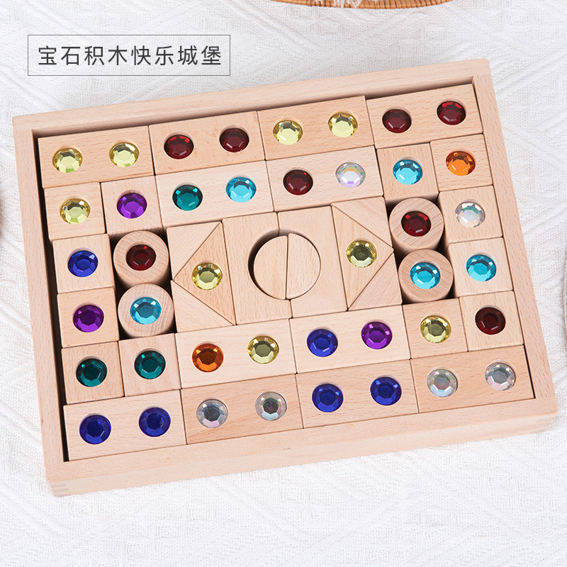 Acrílico 100 Arco Iris gema transparente bloques de construcción gran cubo partículas montaje bebé juguetes educación temprana