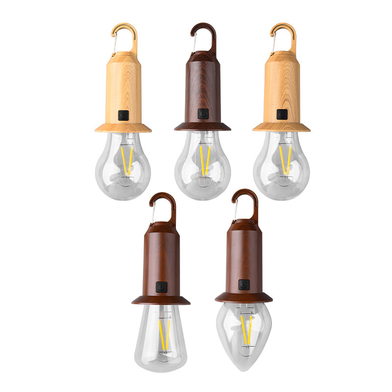 Outdoor Solar Light Portable Vintage Camping Bulb Rechargeable_voghion.com