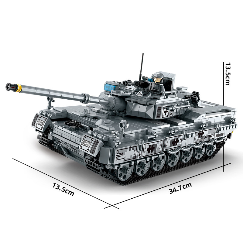 Jkc7402 Leopard 2 grandes tanques de combate principales bloques de construcción de juguetes para niños regalo del día nacional explosivo image 6