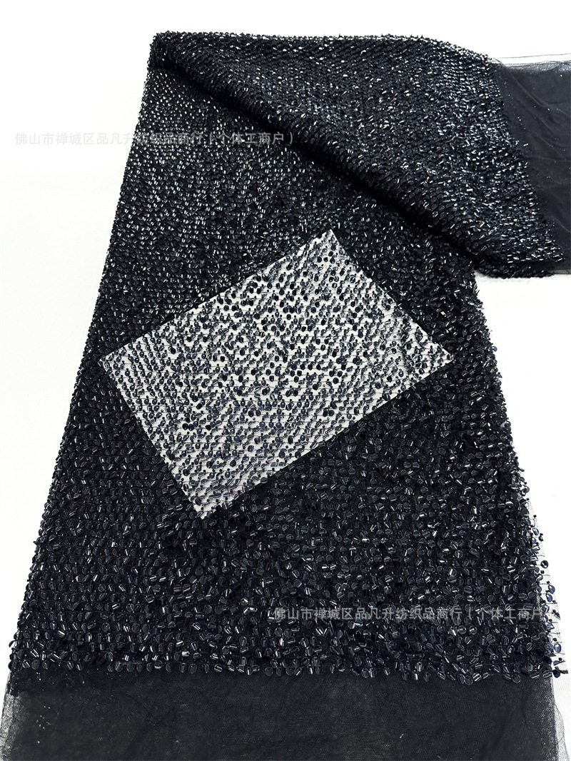 Fábrica de stock de bordado de sequinilla medio rollo de cebolla dorada multicolor ropa de brindis de alta fijación tela de vestido de cena