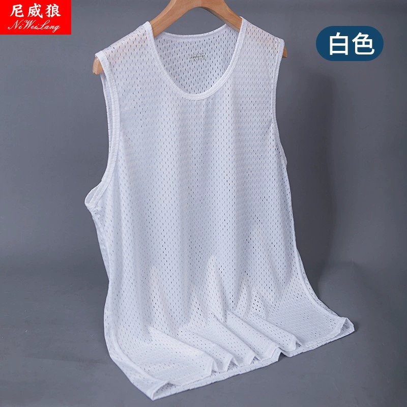 尼威狼 Silk breathable sports vest with a round collar sleevless, custom-made