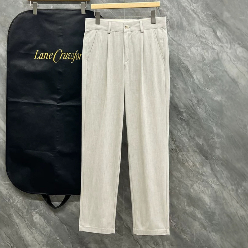 Lp Summer New Acetate Drape Casual Suit Pants Men's Summer Thin Wool Business Casual Pants