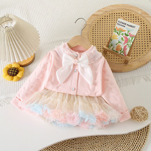 女童小公主针织开衫秋冬新款儿童韩版女宝宝秋冬装小女孩毛衣裙子