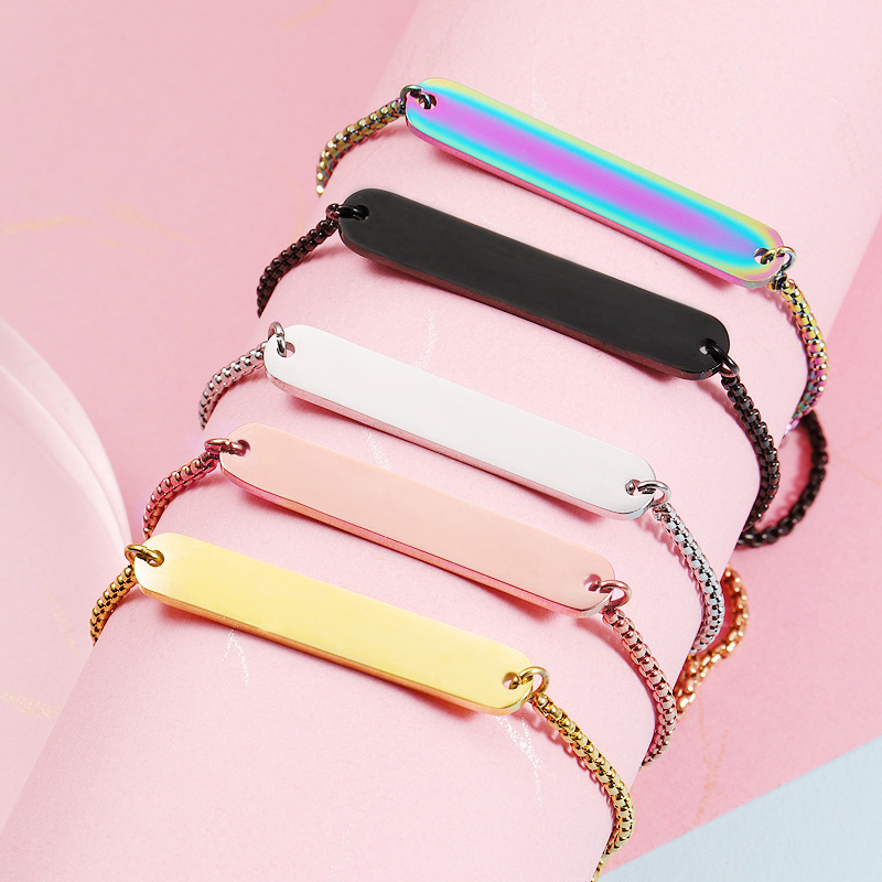 304 Stainless Steel Pendant Material Vintage Style Solid Color 304 Stainless Steel Chain-free Bracelets In Bulk