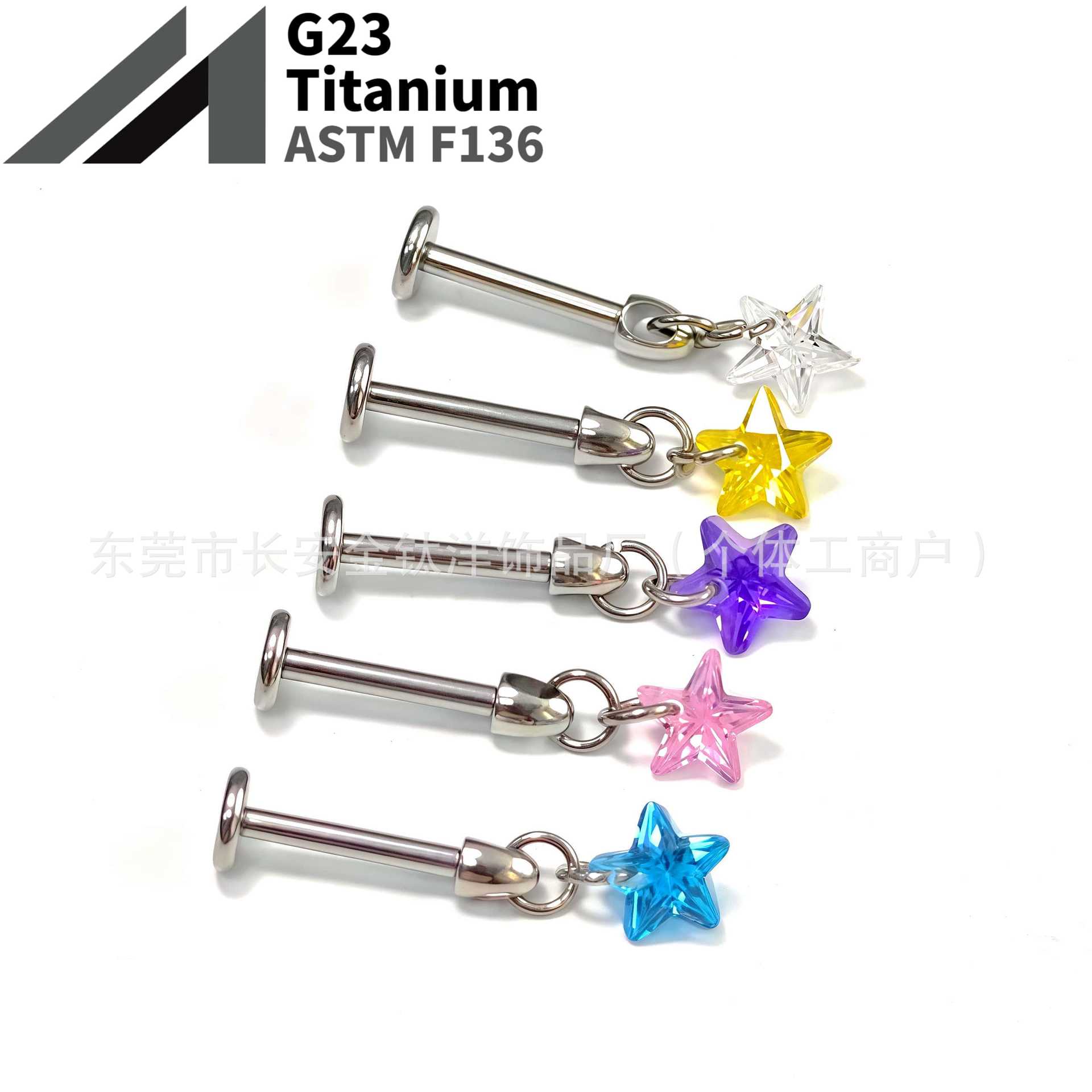 16G labret stud size and finish detail