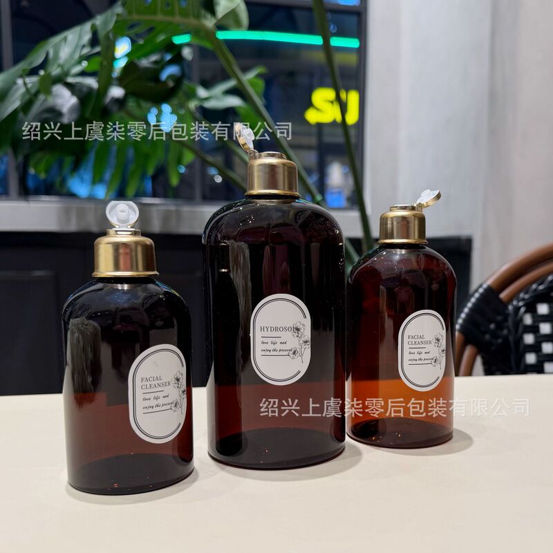 500ml Caramel Brown Light-Proof Bath Oil, Toner, Massage Oil, Pure Dew Touch Oil, Plastic Empty Bottle with a Click-On Lid 500ml Caramel Brown Light-Proof Bath Oil, Toner, Massage Oil, Pure Dew Touch Oil, Plastic Empty Bottle with a Click-On Lid