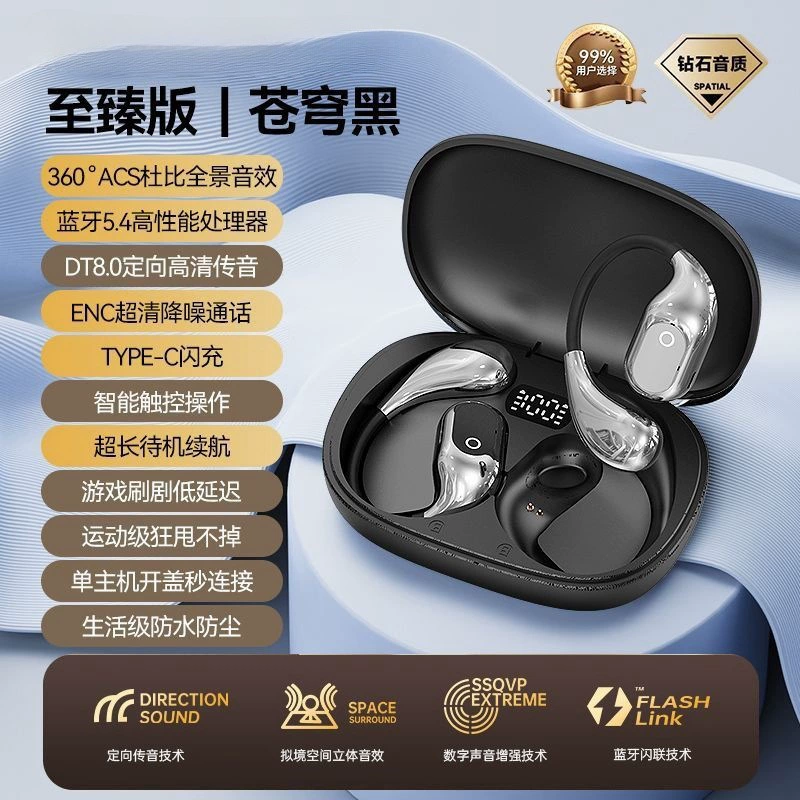 GTS19 гарнитура Bluetooth с креплением за ухо, беспроводные наушники без внутриушной части, ультра‑долгой режим ожидания, высокое качество звука